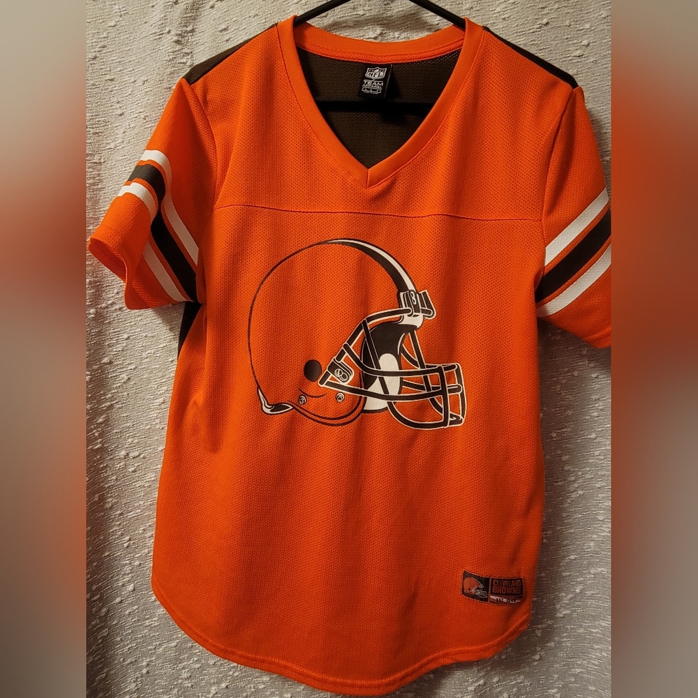 NFL Orange Cleveland Browns Jersey V-Neck Mesh Large